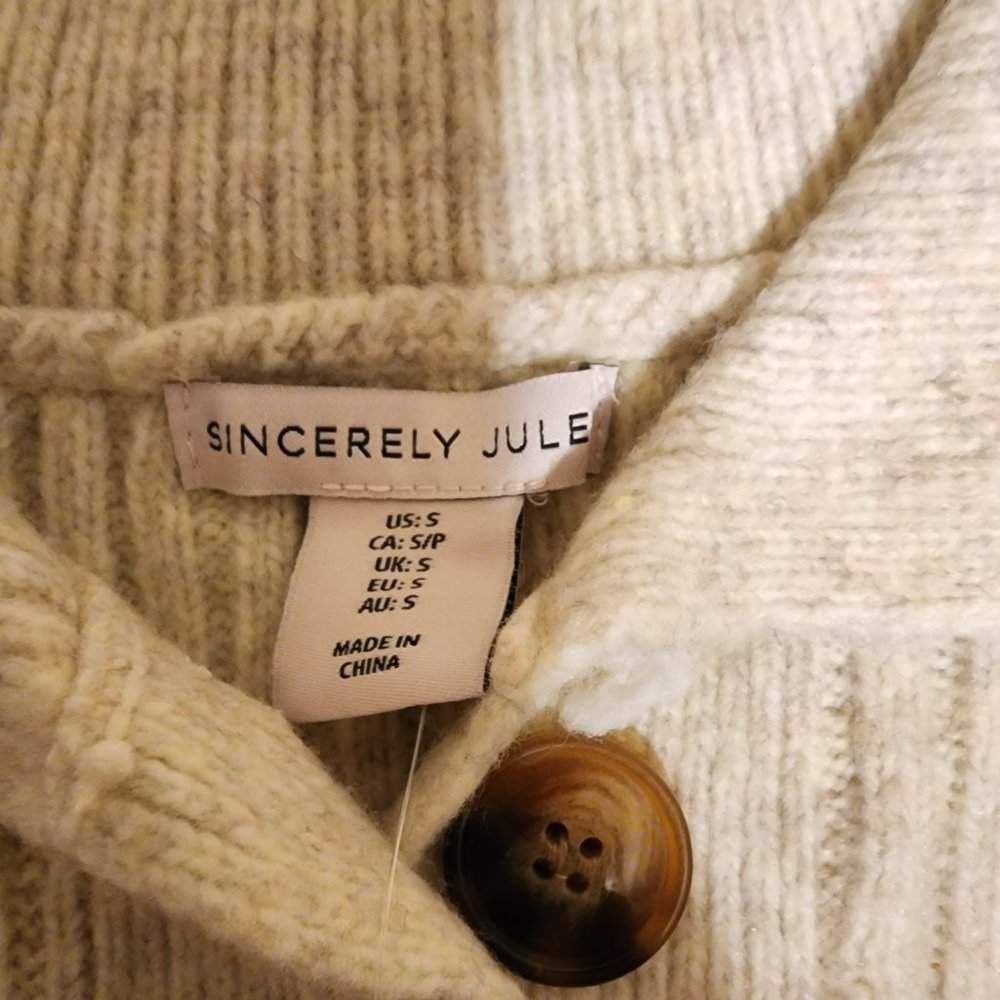 Sincerely Jules Collared Sweater Vest Cream Small NWT - Picture 3 of 10